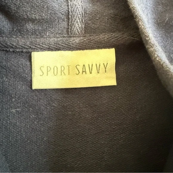 Sport Savvy Full Zip Jacket Hooded Blue Embroidered 2XL Baby Doll Half Sleeve - Picture 4 of 9